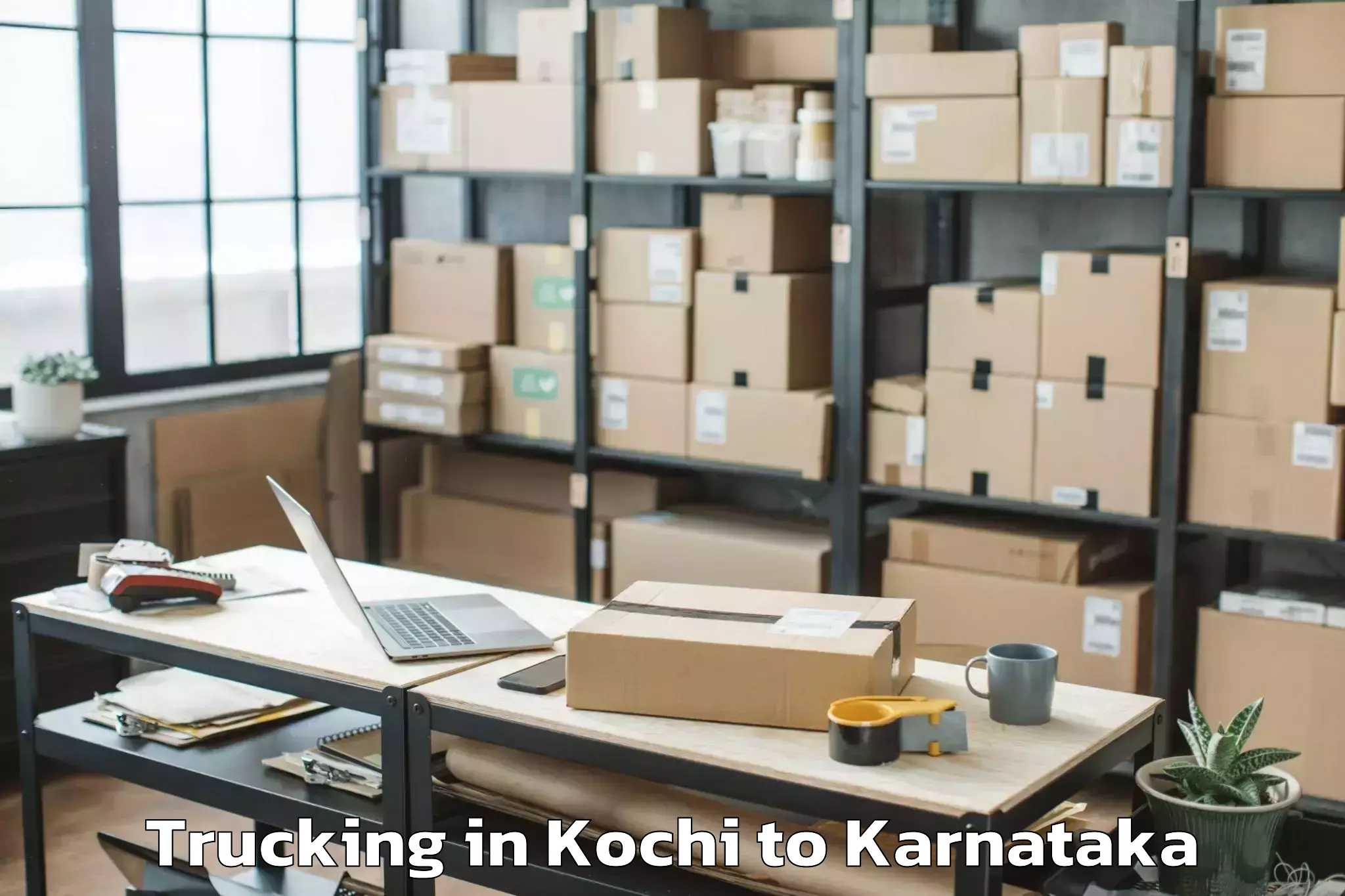 Book Kochi to Honnali Trucking Online